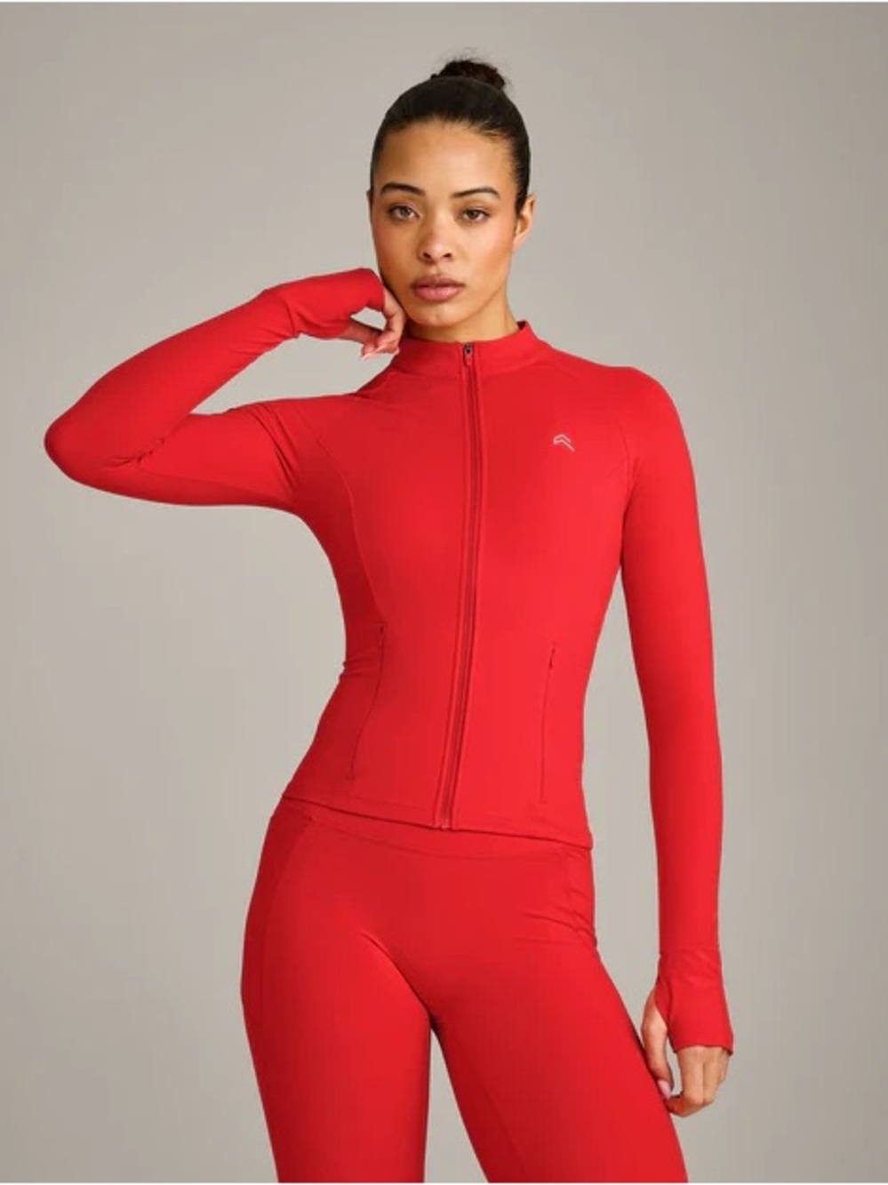 Oner Active Red Zip-Front Active Jacket - Long Sleeve